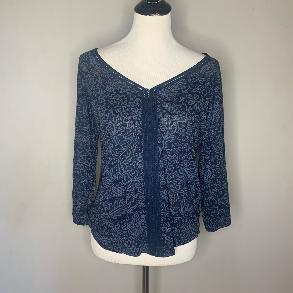 Lucky brand navy blue blouse